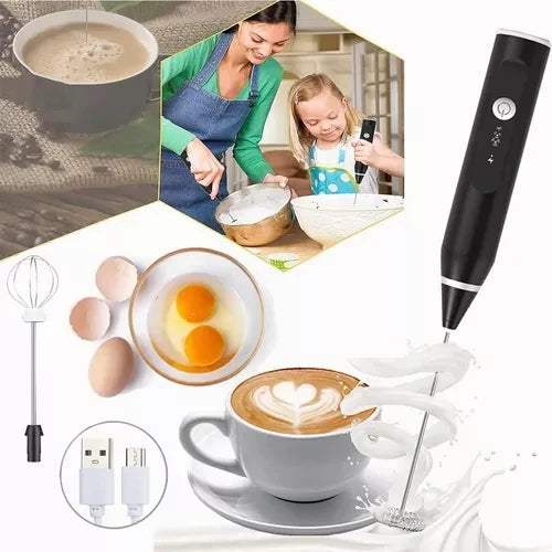 Batedor Misturador Mixer Elétrico para Bebidas, Leite Clara de Ovos 2 EM 1