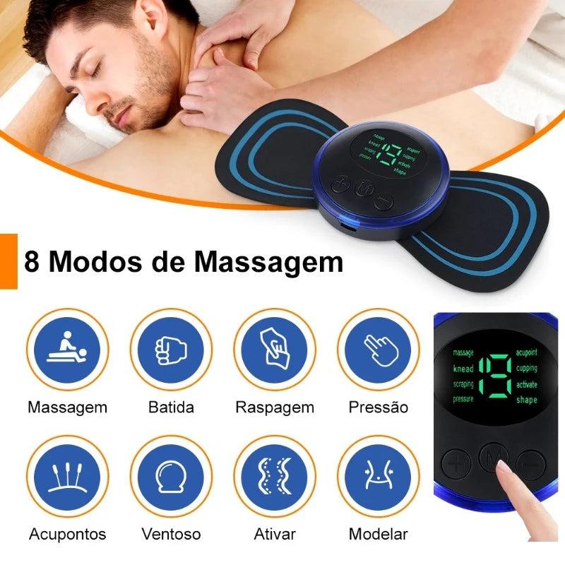 Mini Massageador EMS Estimulador Elétrico Para Alívio Da Dor Muscular .