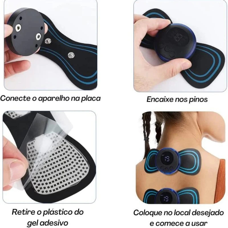 Mini Massageador EMS Estimulador Elétrico Para Alívio Da Dor Muscular .