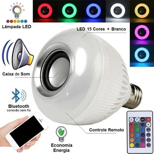 Lâmpada Bluetooth Led Caixa De Som com controle 12w