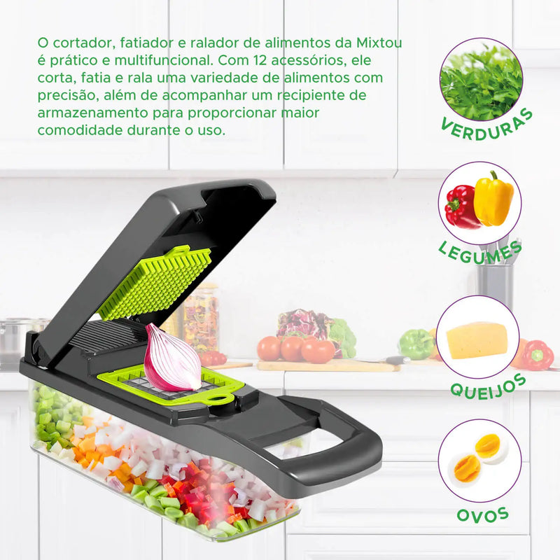 Cortador Fatiador Multifuncional Alimentos Frutas e Legumes.