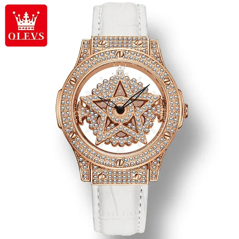 relógio de luxo feminino , pulso de quartzo moda pulseira de couro genuíno relógios para mulheres.