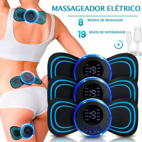 Mini Massageador EMS Estimulador Elétrico Para Alívio Da Dor Muscular .